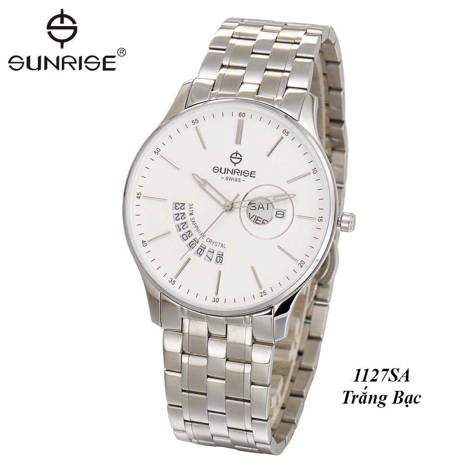 Đồng hồ nam siêu mỏng Sunrise 1127SA 2 lịch kính Sapphire chống xước chống nước tốt- Fullb | BigBuy360 - bigbuy360.vn