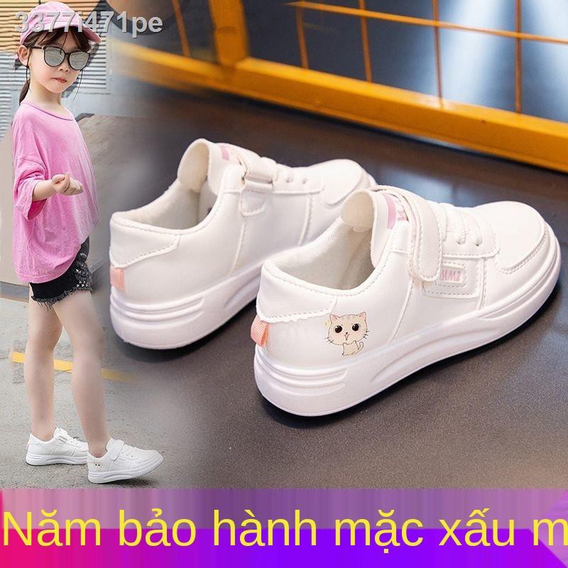 Giày trẻ em, trắng, nữ đế mềm chạy bộ, học sinh tiểu 2021, thể thao nam