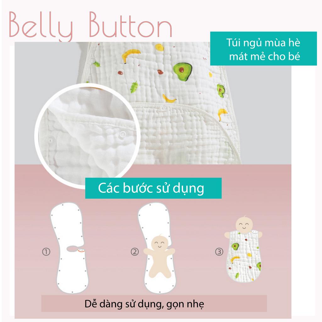 Túi ngủ mùa hè vải xô 2 lớp thoáng mát họa tiết hoạt hình phong cách Hàn Quốc cho bé giúp bé ngủ ngon