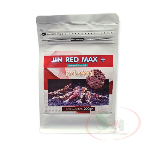 Thức Ăn Tép Min Jin Red Max+ Shrimp Feed Tăng Cường Miễn Dịch - Túi 200 gram