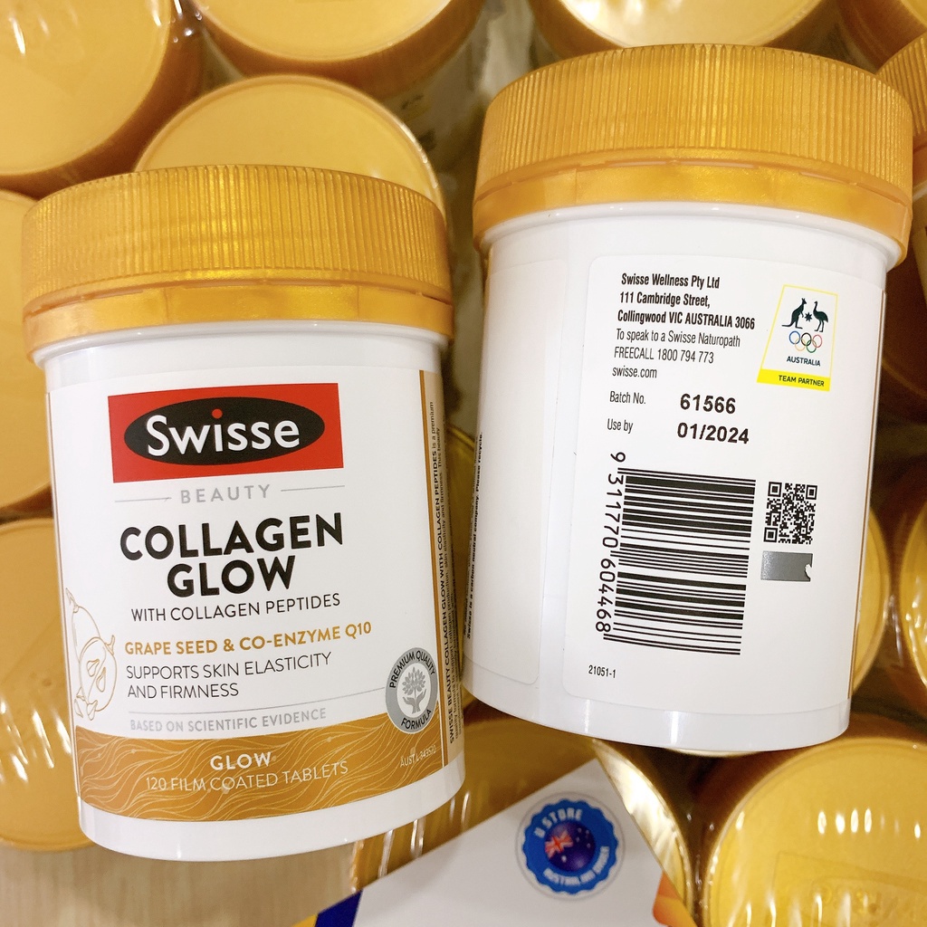 Viên uống đẹp da Swisse Collagen Glow 120v