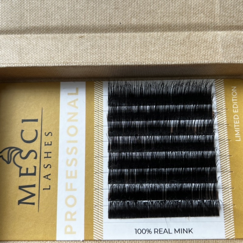 Mi khay Lông Chồn Thật hộp 8 line có 2 loại silk vs mink