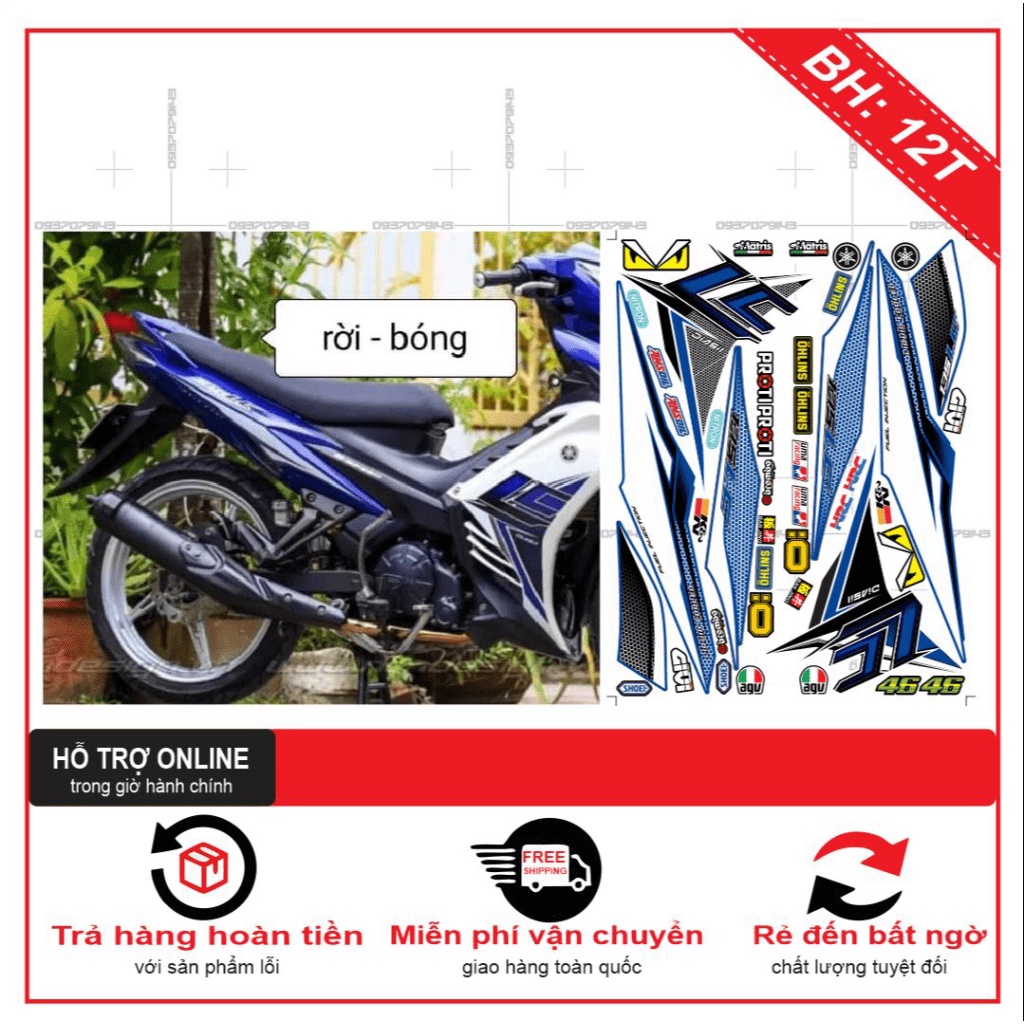 TEM RỜI EX 2011 LC TRANG XANH GP -- SHIN DECAL 2