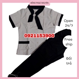 Đồng phục spa nơ màu đen