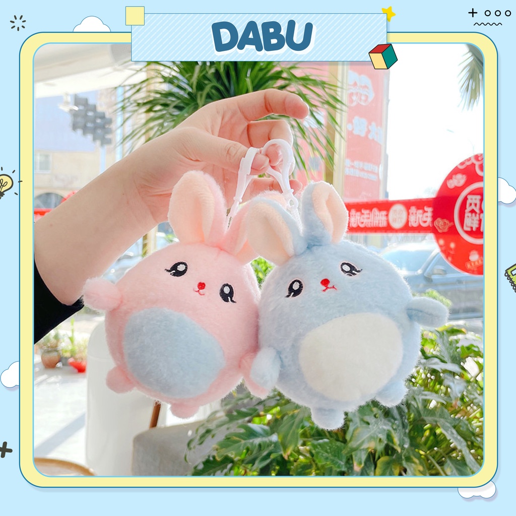 Móc khóa bông DABU hình bé thỏ ú nu 3 màu siêu dễ thương