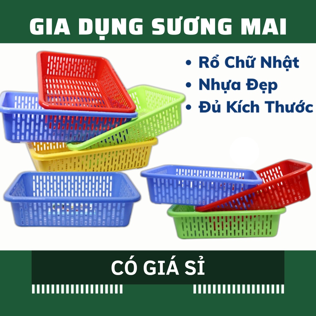 [Giá Sỉ] Rổ Nhựa Chữ Nhật Rổ vuông đủ kích cỡ đủ size