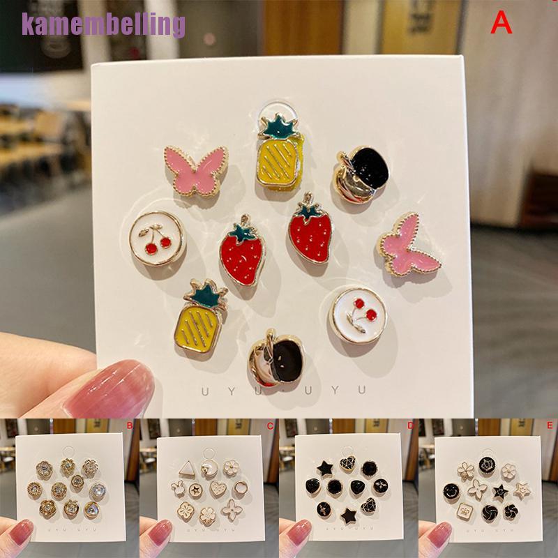 Set 10 Khuy Măng Sét Đính Hạt Ngọc Trai Sang Trọng
