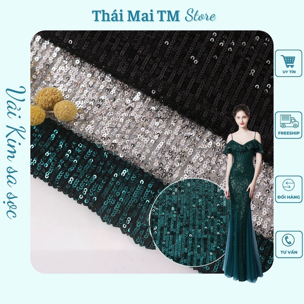 Vải kim sa sọc,Vải kim sa co giãn.May đầm body may sự kiện,Thái Mai TM