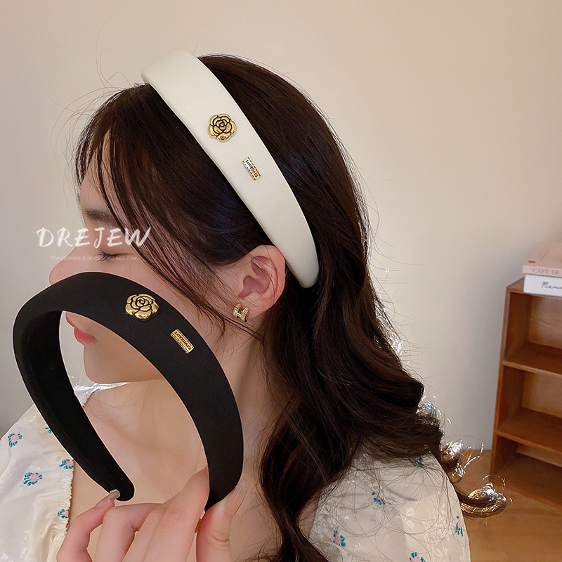 DREJEW Cài tóc cao cấp bằng vải xốp hình hoa hồng phong cách Pháp thời trang