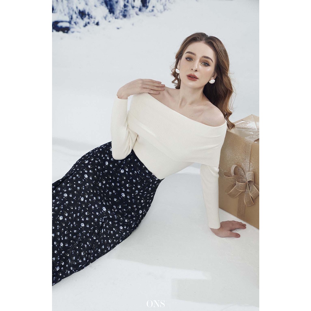 Oyster and Snail - Chân Váy Elene Nhung tăm xếp ly dưới - 0035