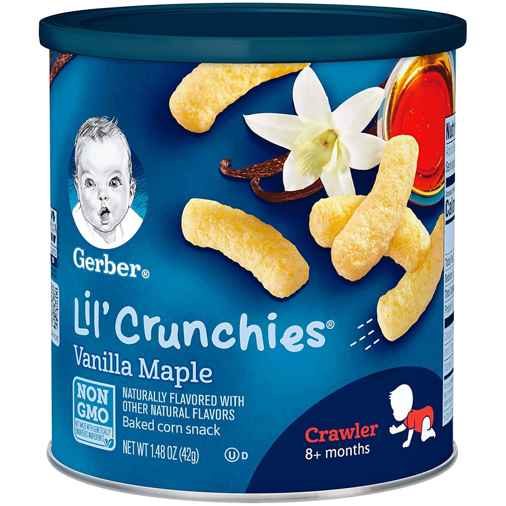 Bánh Gerber Lùn Lil' Crunchies Ăn Dặm Vị Vani Cho Bé