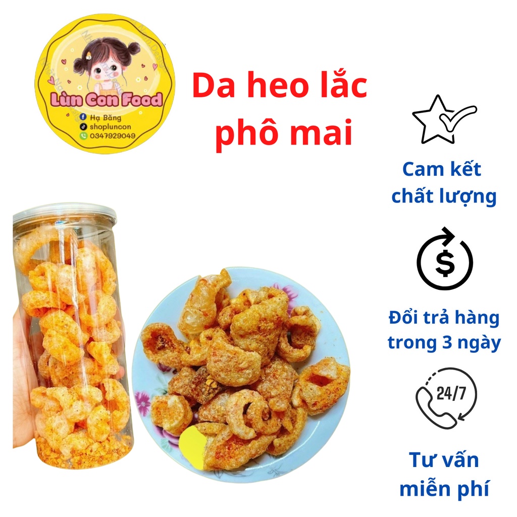 [MÓN MỚI] DA HEO LẮC PHÔ MAI TỎI ỚT HŨ PET 150GR - Lùn Con Food