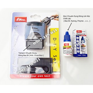 Dấu đóng ngày tháng _NSX_HSD Đóng Bao Bì / Bộ dấu ghép chữ số Shiny S882 gồm Tampon Dry, Mực Chuyên Dụng