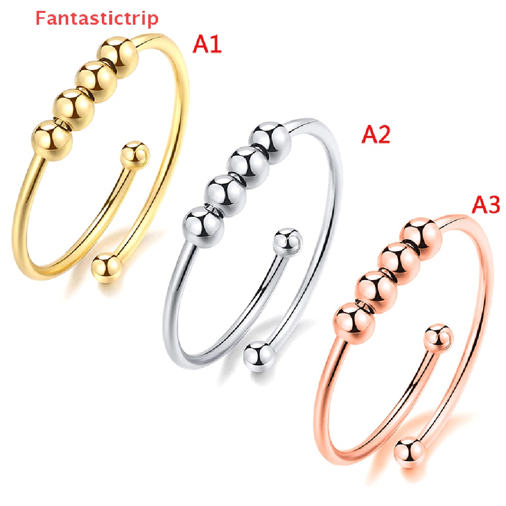 [Fantastictrip] Nhẫn Xoay Bằng Thép Không Gỉ Có Thể Điều Chỉnh Giảm Căng Thẳng Trang Sức Thời Trang Cho Nam Và Nữ Mới
