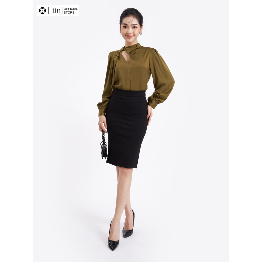 Áo kiểu nữ chất lụa thiết kế cổ chéo cách điệu phong cách thời thượng Liin Clothing SM3866