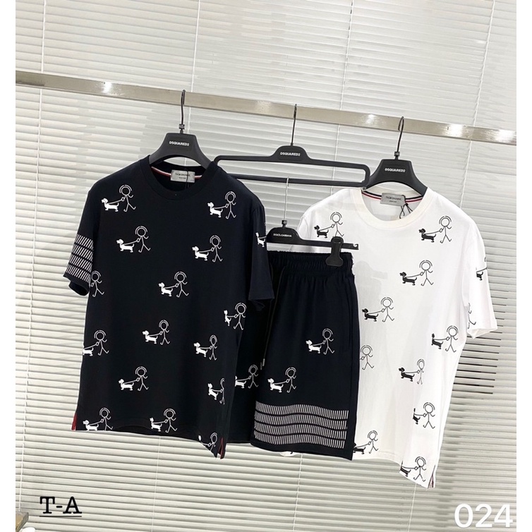 Bộ thom Brown , bộ thun dáng thể thao nam 2 màu đen trắng