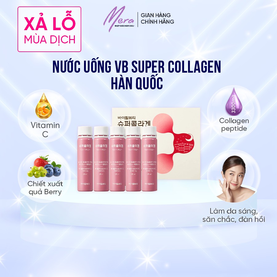 Nước uống Collagen Hàn quốc VB Program Shuper Collagen, làm đẹp da 3000mg, hàng chính hãng (10 ống)