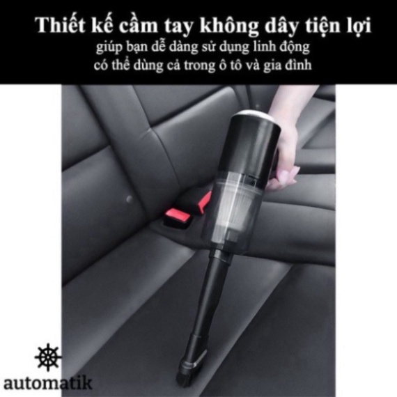 Máy Hút Bụi Cầm Tay Mini Không Dây, Vệ Sinh Ô Tô, Gia Đình, Hút Bụi Giường Nệm, Lông Chó Mèo - Hút Bụi Cầm Tay Mini HB1