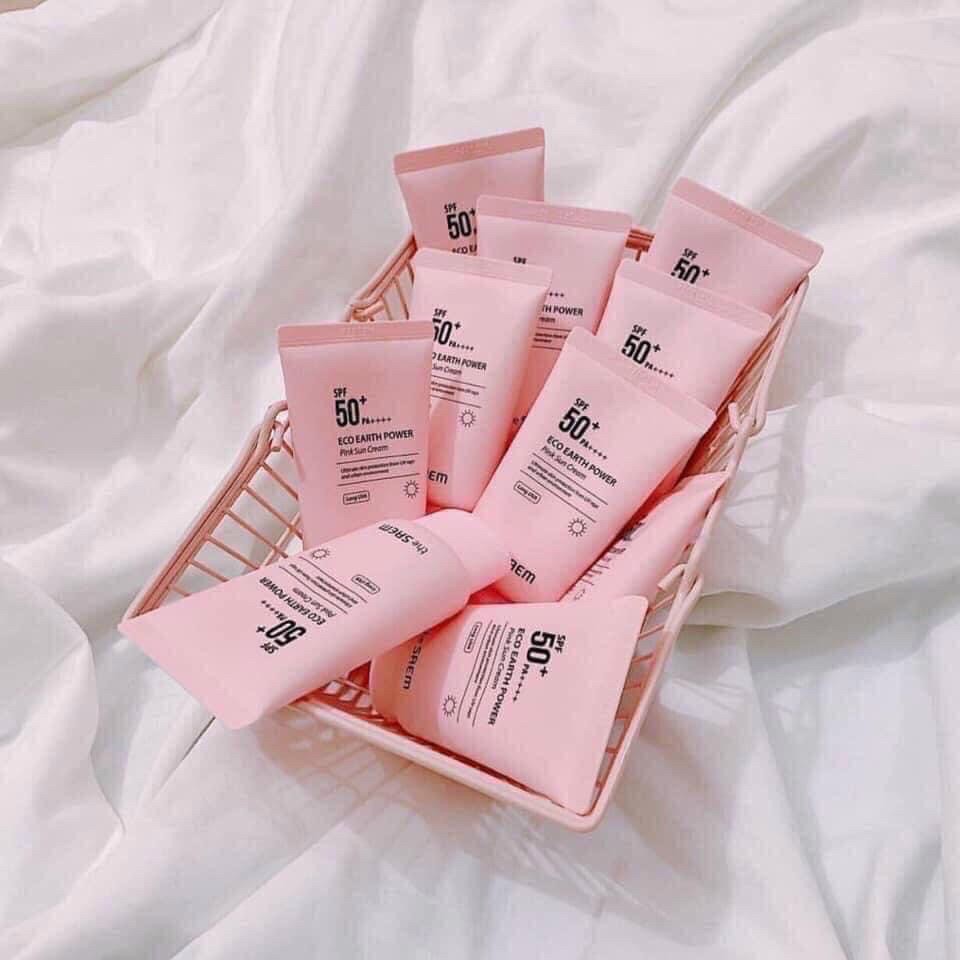 Kem Chống Nắng The Saem (Hồng) Eco Earth Power Pink Sun Cream SPF50+ PA++++ 50ml Chính Hãng Mẫu Mới 2020 | BigBuy360 - bigbuy360.vn