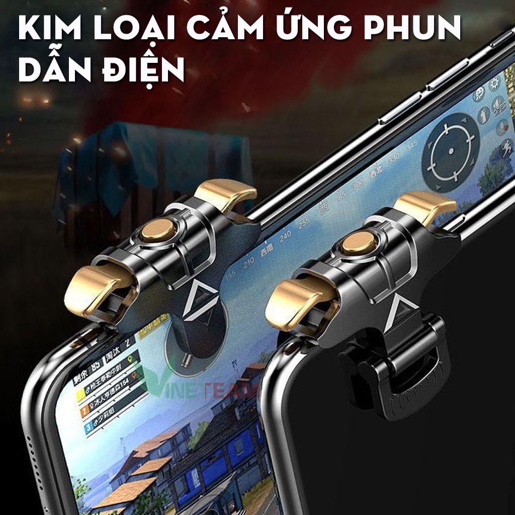 Bộ 2 Nút Bấm Chơi Game PUBG Taurus MK-1 Hỗ Trợ Chơi PUBG, ROS, Freefire Dành Cho Điện Thoại Androi Và IOS -dc4154