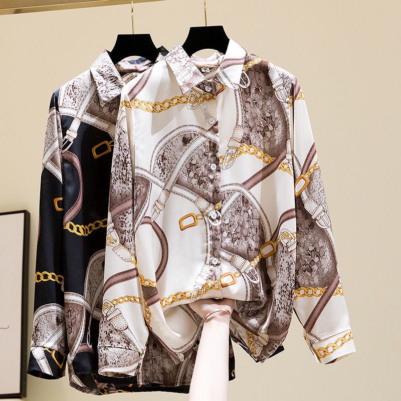 Áo Sơ Mi Lụa In Hình Họa Tiết Tay Dài Phong Cách Sang Trọng Quý Phái | smide Clothing