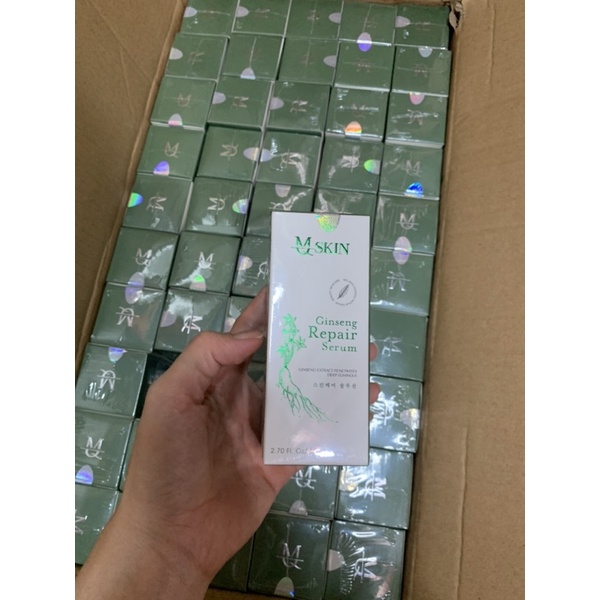 Combo bột rửa mặt nhân sâm MQ và serum tái tạo nhân sâm 1