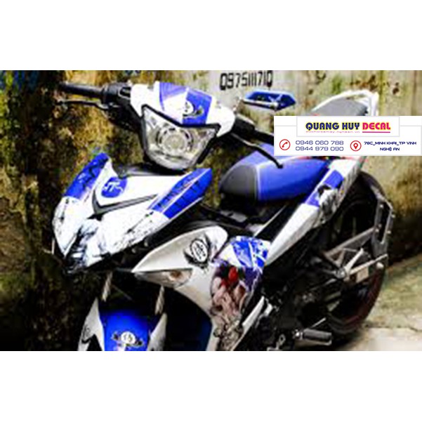 Tem trùm exciter 150 samurai xanh trắng, độ team xe dán đời 2015-2020