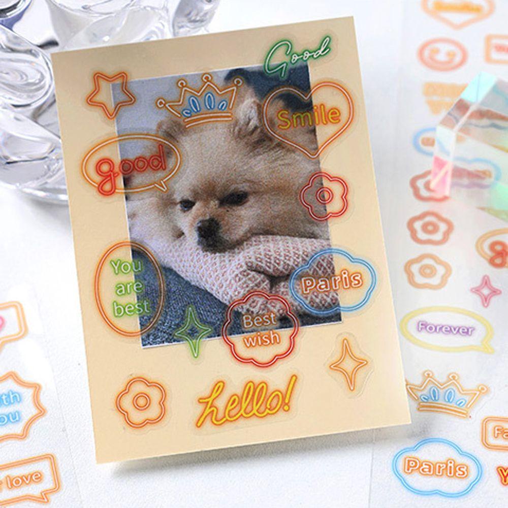 Sticker Chữ Tiếng Anh / Cầu Vồng / Ngôi Sao Màu Cầu Vồng Dùng Trang Trí Sổ Tay / Điện Thoại