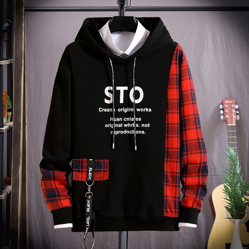 Áo Hoodies Nỉ Nam Thu Đông STO Phối Kẻ Sọc Có Mũ Trùm Đầu Thời Trang ZENKODLMEN AO TOP NAM 122C