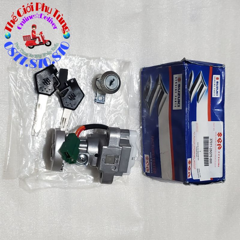 Bộ khóa máy Suzuki Raider có nắp từ zin mới - 37011-25G70-000