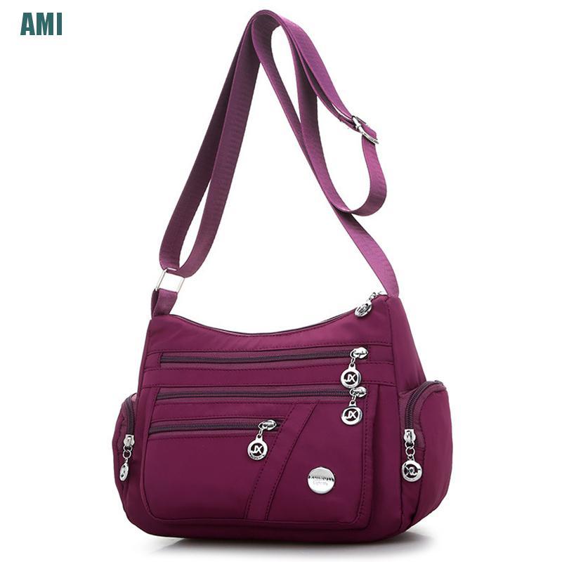 Túi đeo chéo chất liệu nylon chống thấm nước có 6 màu thời trang dành cho nữ