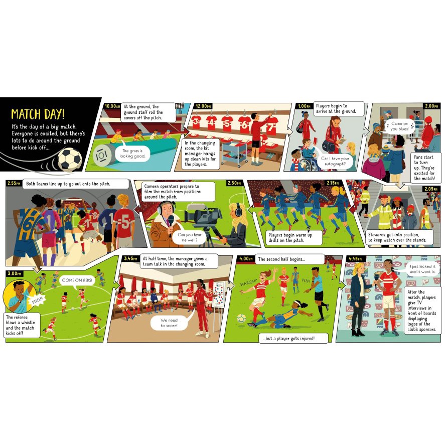 Sách Usborne - tương tác lật mở cho bé 6-8 tuổi Look Inside Football