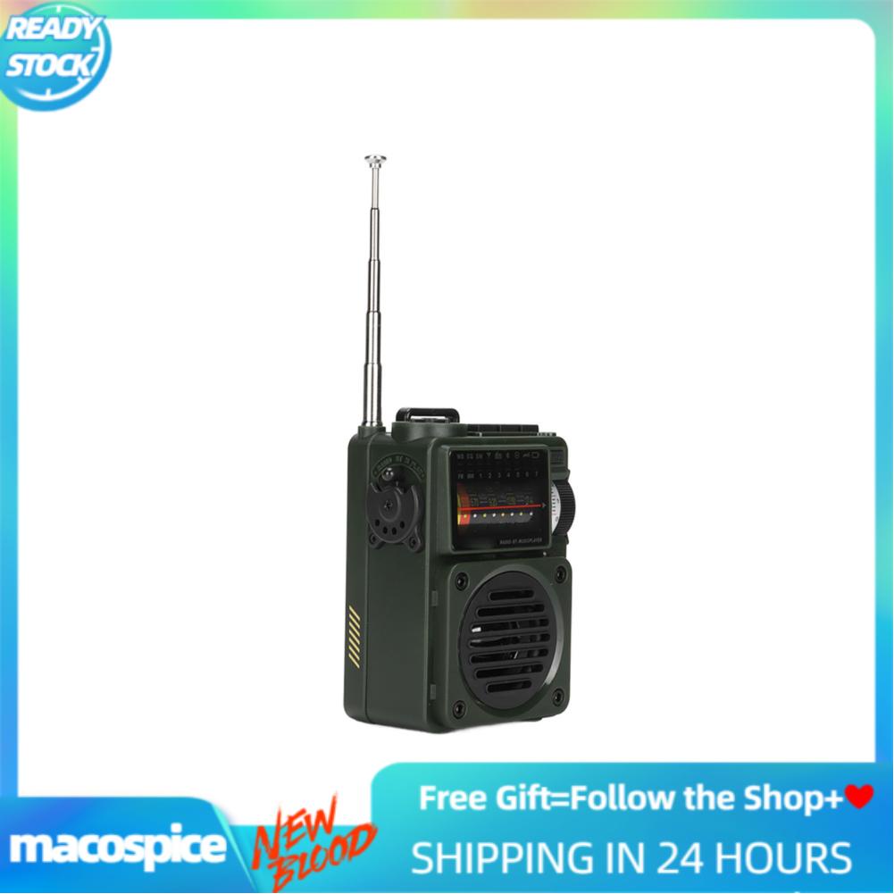 Máy nghe nhạc radio HRD‑700 đủ băng tần phát dự báo thời tiết NOAA/thẻ nhớ/bluetooth di động cho người cao tuổi
