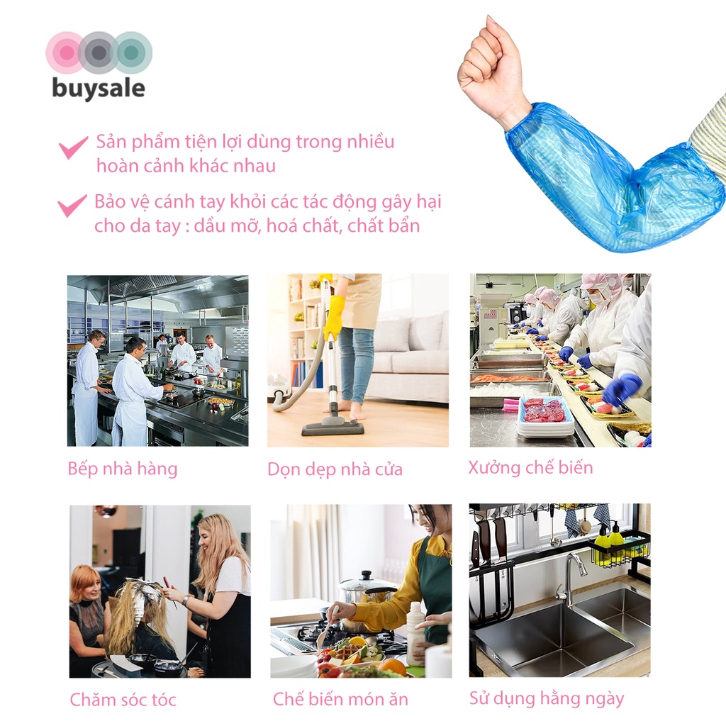 Bao nylon giữ vệ sinh, an toàn cho tay dùng trong lao động dọn dẹp, làm bếp, hóa chất  - Buysales - BSPK227