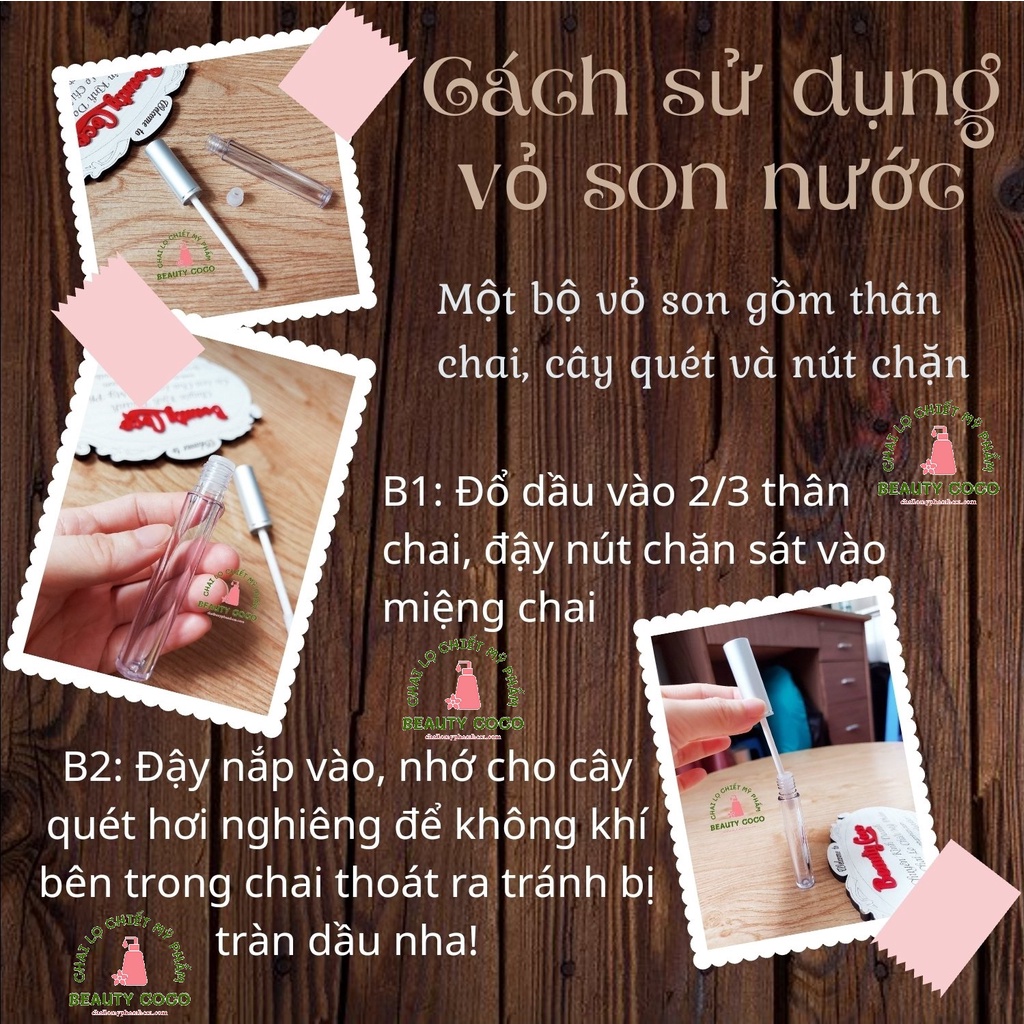 Vỏ son kem son nước đựng dầu dừa chiết mỹ phẩm