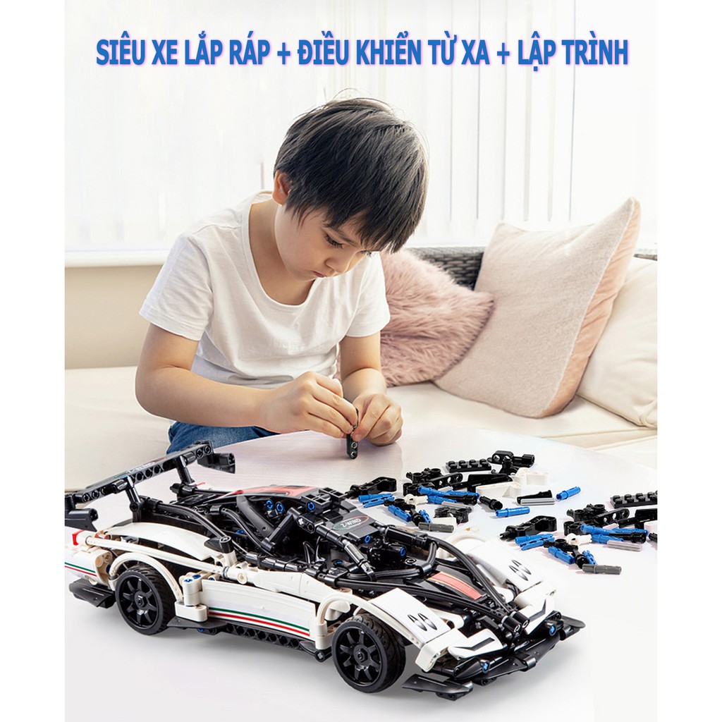 Lego mô hình Siêu xe lắp ghép xe điều khiển từ xa bằng điện thoại siêu đẹp với 575 mảnh ghép đồ chơi cho bé