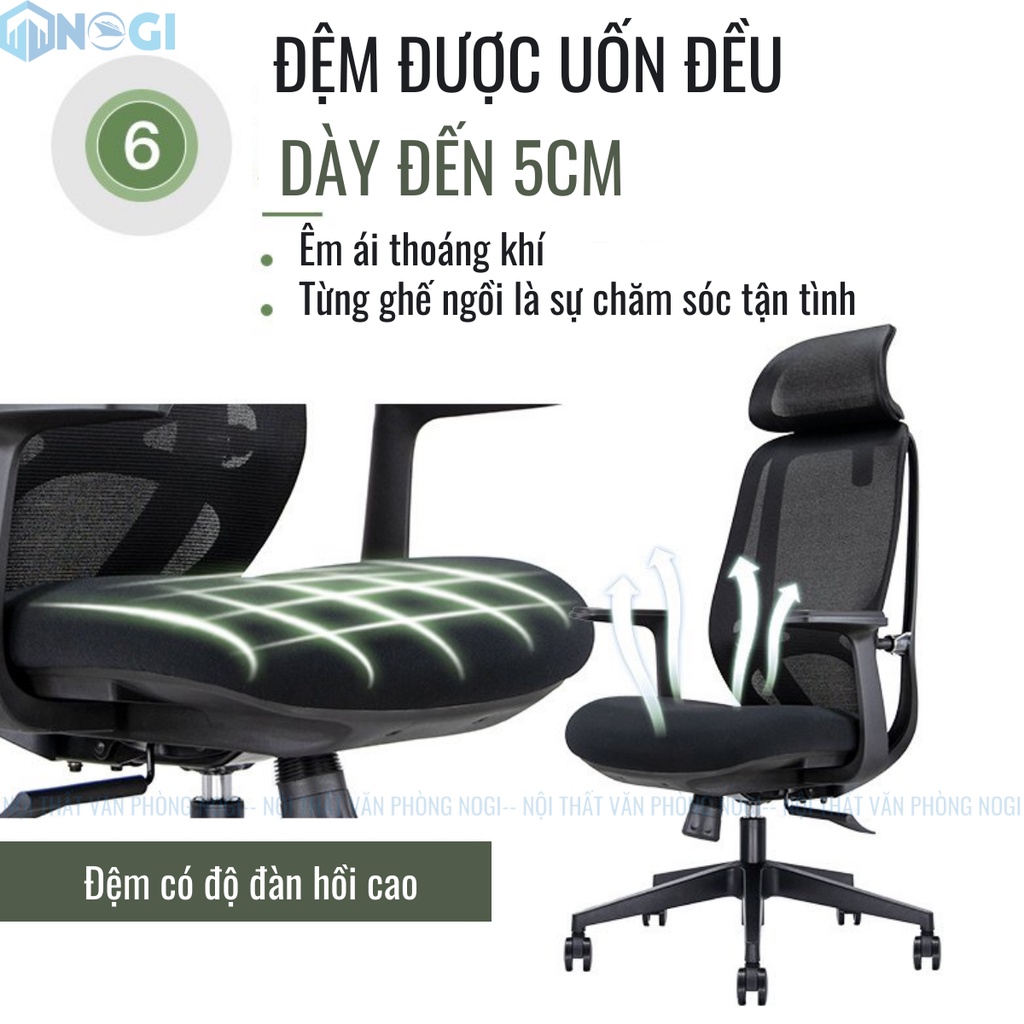 Ghế công thái học NOGI ERGONOMIC SONIC GD46 , Ghế văn phòng , gaming thiết kế ưu việt chất liệu cao cấp, hàng chính hãng