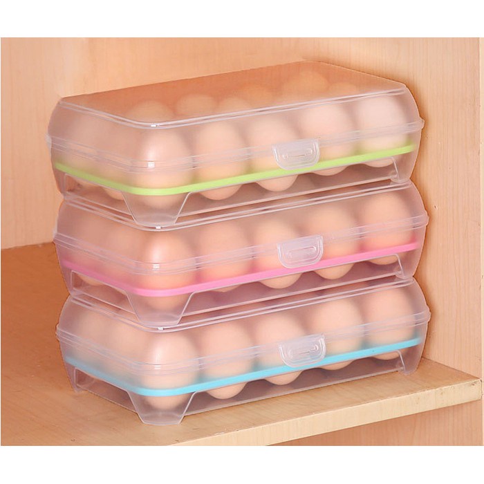 [Tổng Kho Sỉ] Hộp Khay Đựng Trứng Gà, Giỏ Rổ Đựng Trứng Vịt Tiện Lợi 1 Tầng 15 Ngăn