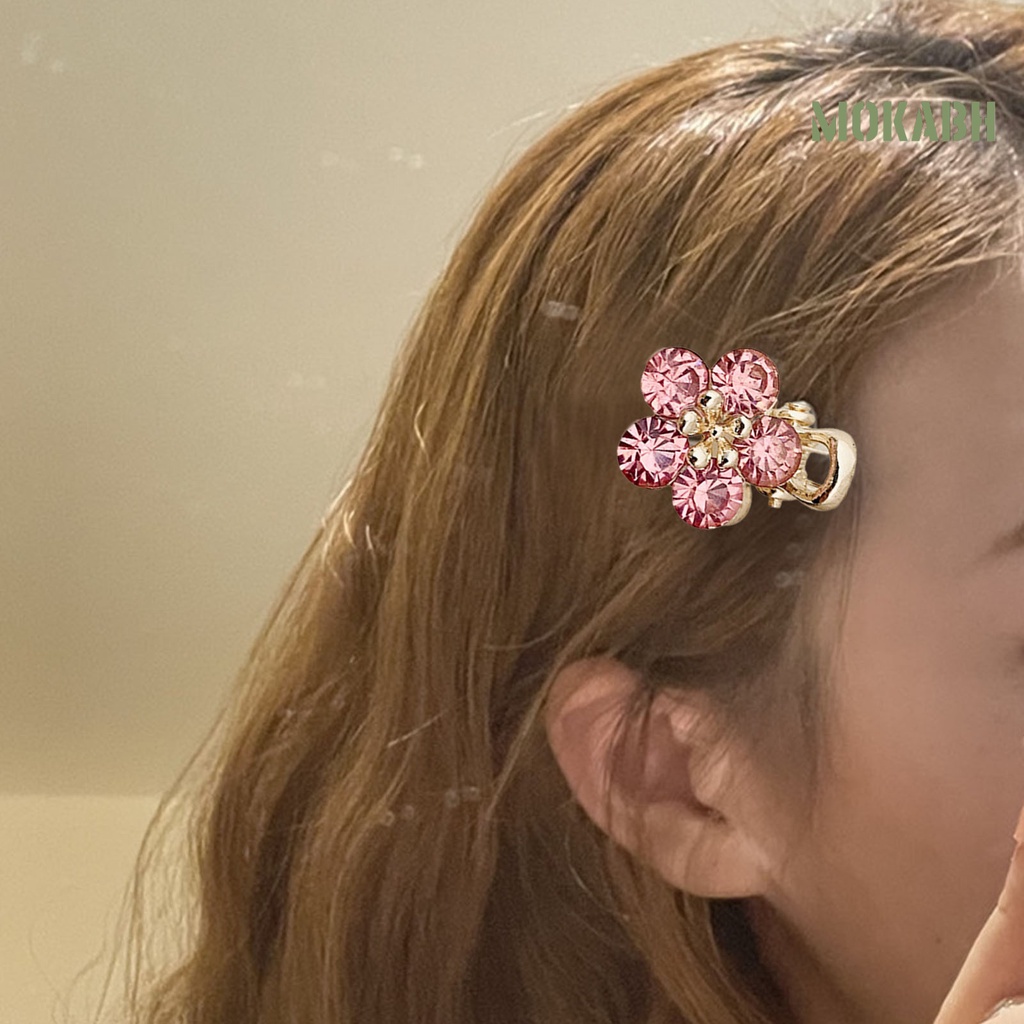 [Headpieces] Kẹp Tóc Mái Chéo Hình Hoa Đính Đá Lấp Lánh Đơn Giản Dành Cho Trẻ Em