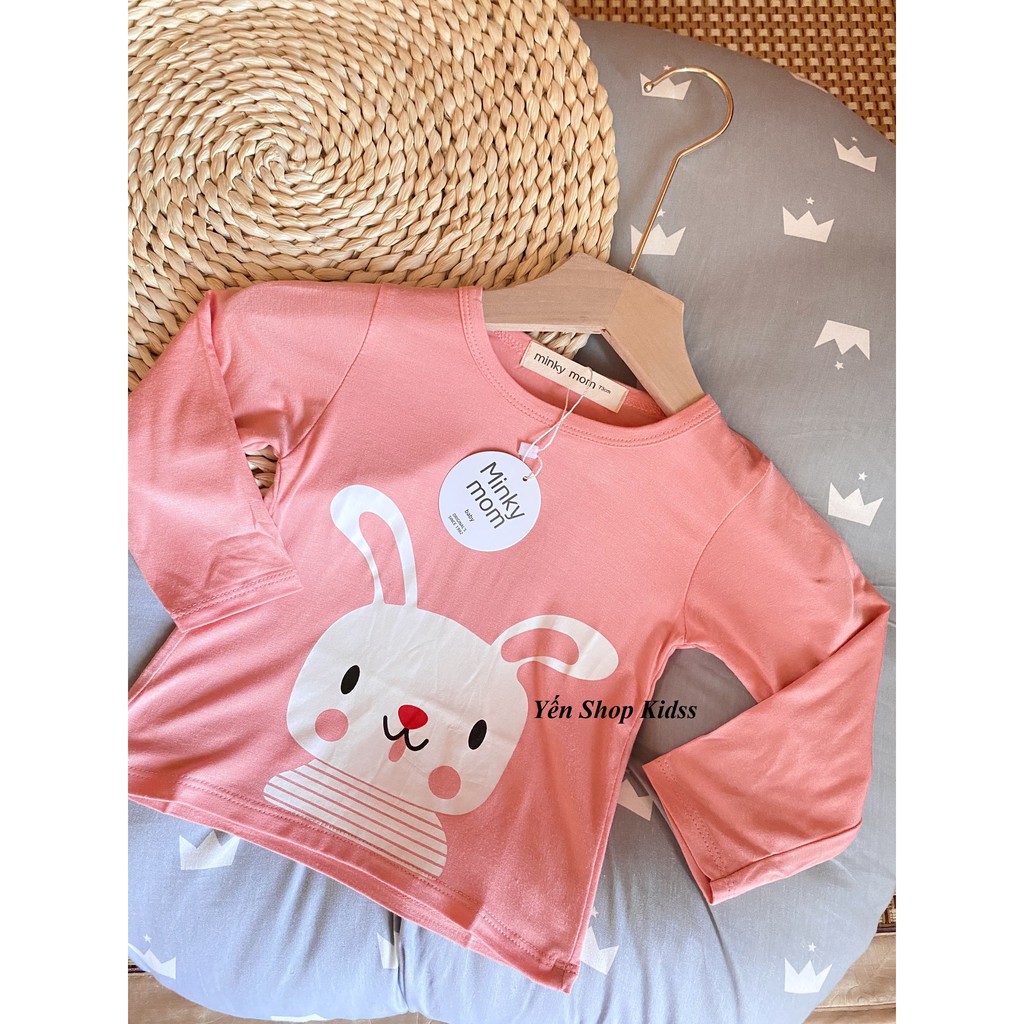 Sale !!!  Áo Dài Tay Minky Mom Chất Thun Lạnh Họa Tiết Gấu Nâu-Gấu Trúc Cho Bé (Size 6-19kg) (1203)