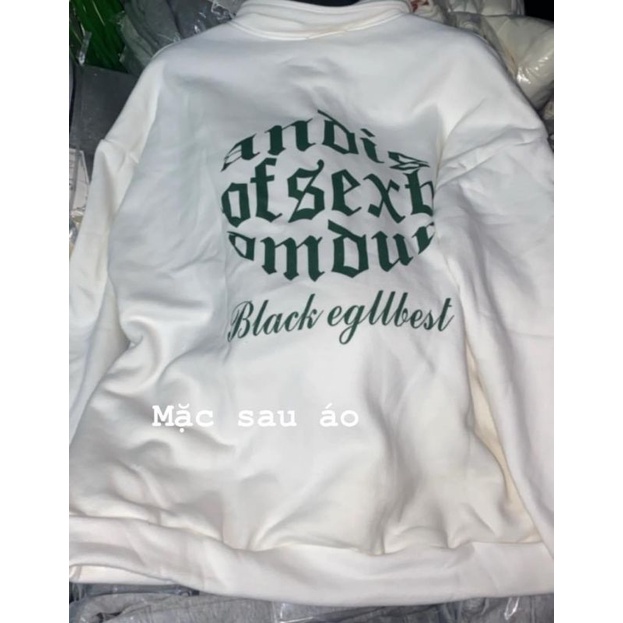 Áo sweater polo dài tay chữ R xanh unisex dưới 80kg Ununisex  - Sweater polo chữ R xanh ununisex