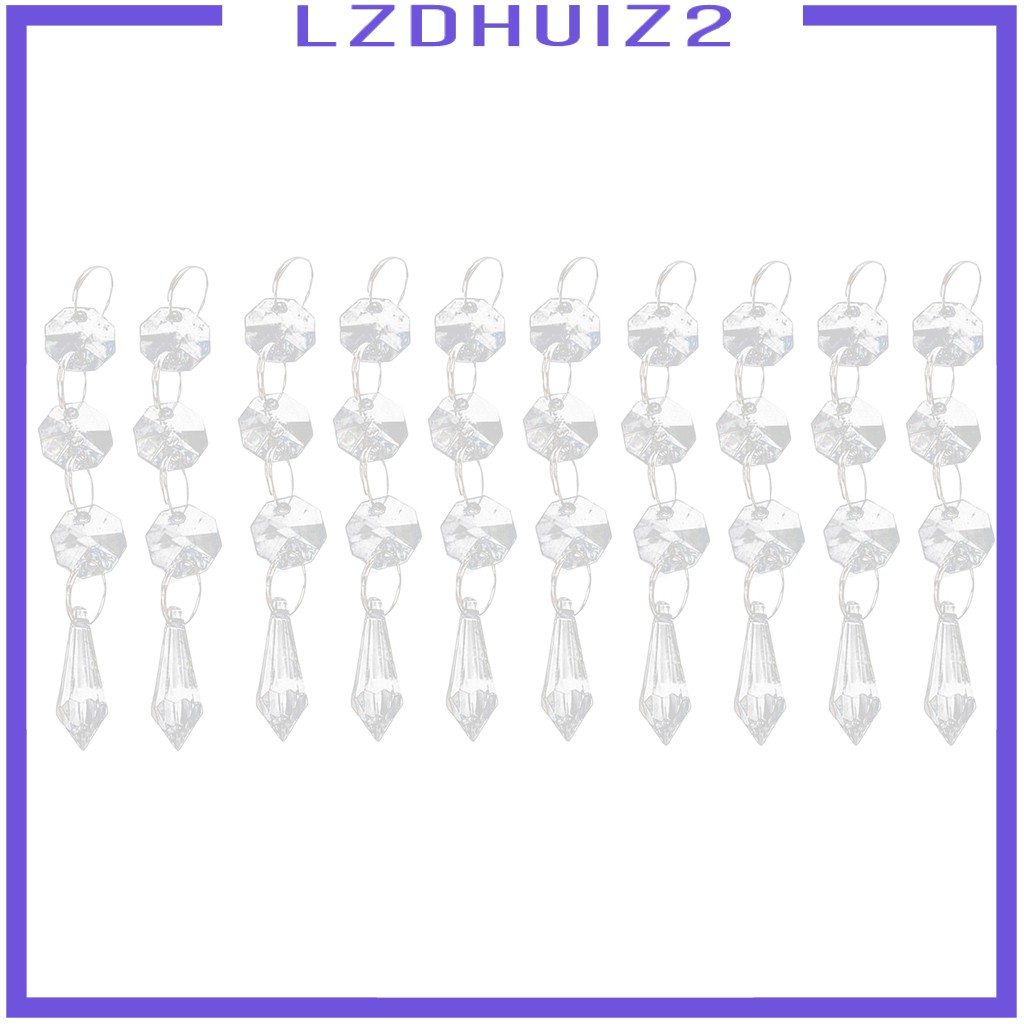 [Lzdhuiz] Set 10 Hạt Pha Lê Giọt Nước Trang Trí Cây Thông Noel Les Fleurs