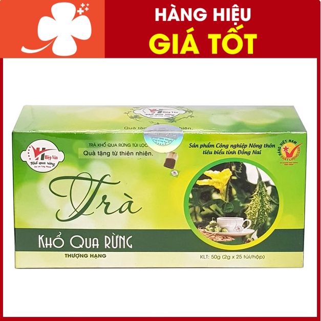 Trà Khổ Qua Rừng - Hộp 25 túi x 2g (50g), hỗ trợ ngăn ngừa biến chứng tiểu đường, Giảm mỡ máu, gan nhiễm