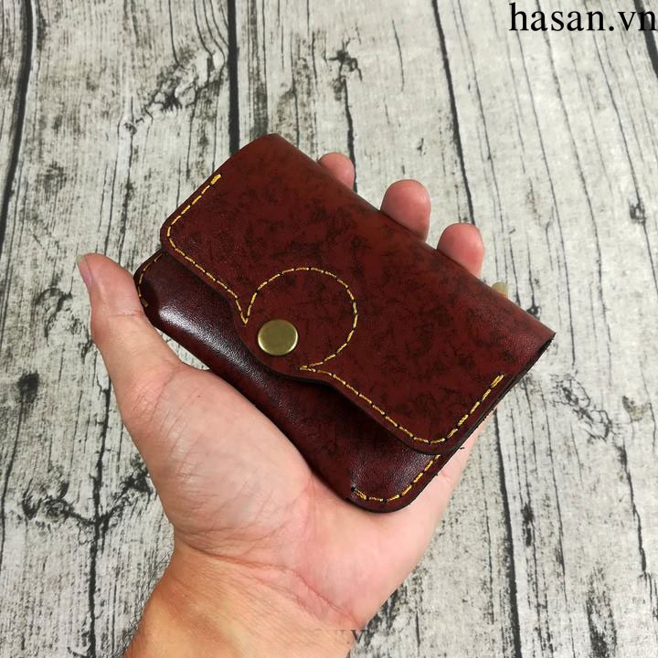 Ví da handmade mini da bò đựng giấy tờ