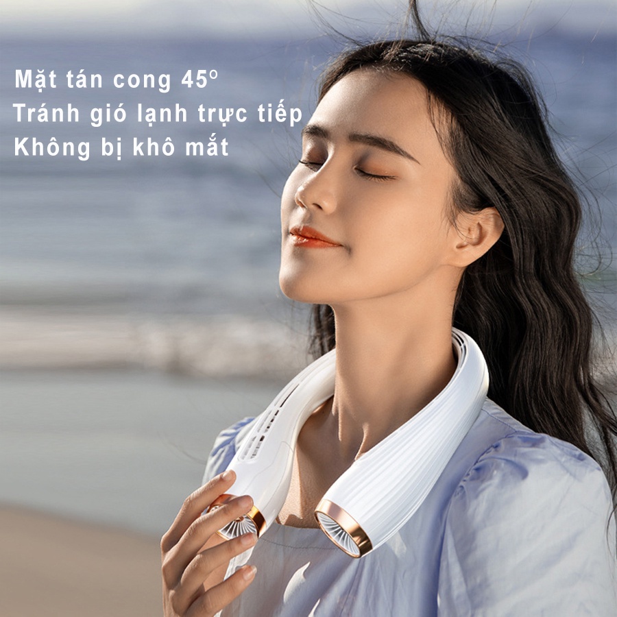 [HCM]Quạt đeo cổ gió mát điều hòa nhiệt độ tích điện mini pin 6000mAh tập gym chơi thể thao-[GM-FS-S4-1/2/3]