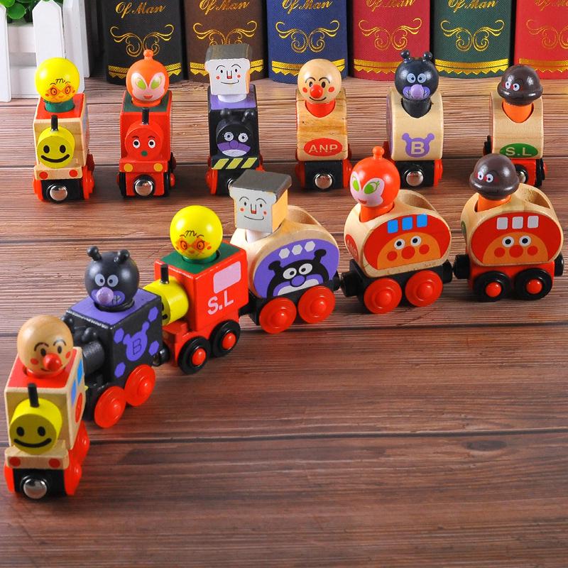 Mô Hình Xe Lửa Anpanman Bằng Gỗ Có Nam Châm Độc Đáo Giáo Dục Sớm Cho Bé