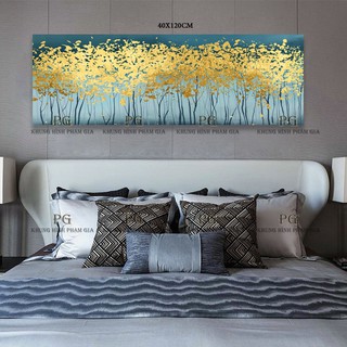 Tranh treo tường khổ dài 40x120cm treo phòng ngủ Phong cách trừu tượng - Khung Hình Phạm Gia PGKL1319