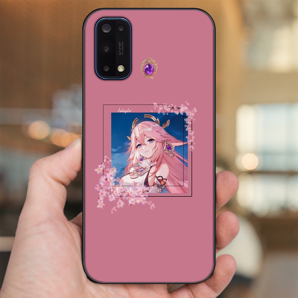 Ốp lưng Realme 7 Pro viền đen in hình Yae Miko Genshin Impact
