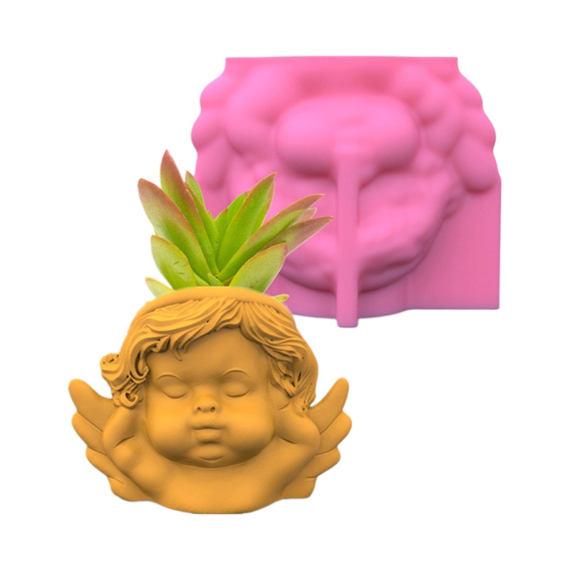 Khuôn Silicone Làm Chậu Hoa / Chậu Cây Mọng Nước Diy