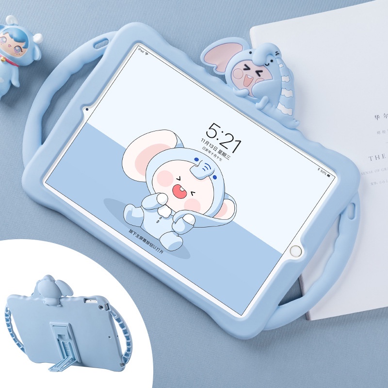 Ốp lưng iPad su mềm có tay cầm cho trẻ em - Phía sau có giá đỡ có thể điều chỉnh được - iPad 5,6, Air1,2, Pro 2020 2021